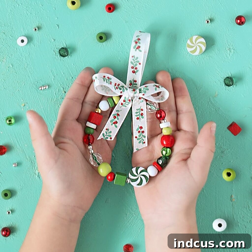 Creative Christmas Ornament Crafts 3 Colorful beaded wreath Christmas ornament for kids