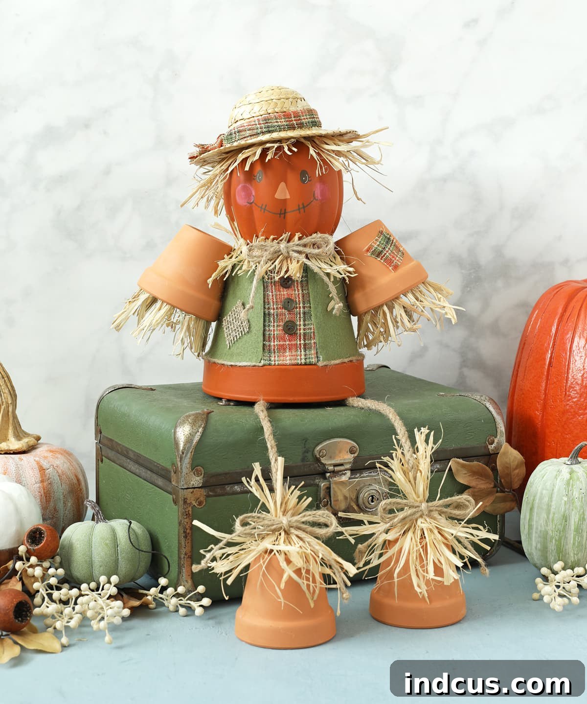 Craft Your Own Clay Pot Scarecrow 2 Adorable clay pot scarecrow, a cute fall craft idea for home decor