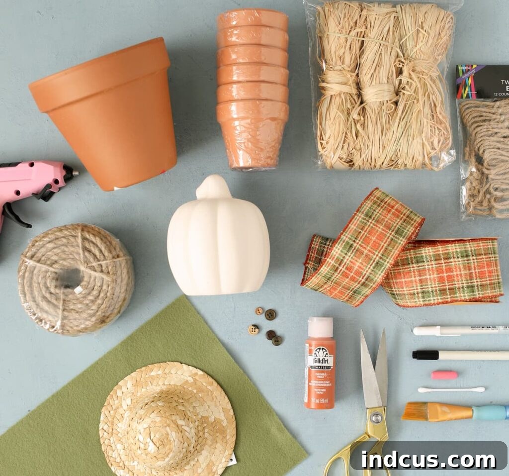 Craft Your Own Clay Pot Scarecrow 3 Materials needed for a DIY clay pot scarecrow craft
