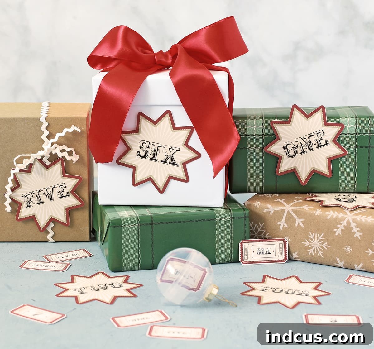christmas carnival game tickets and prize labels