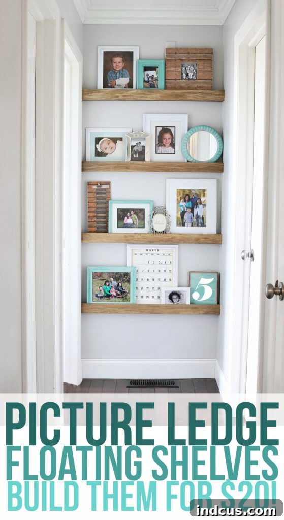 Pin this DIY picture ledge shelf project.