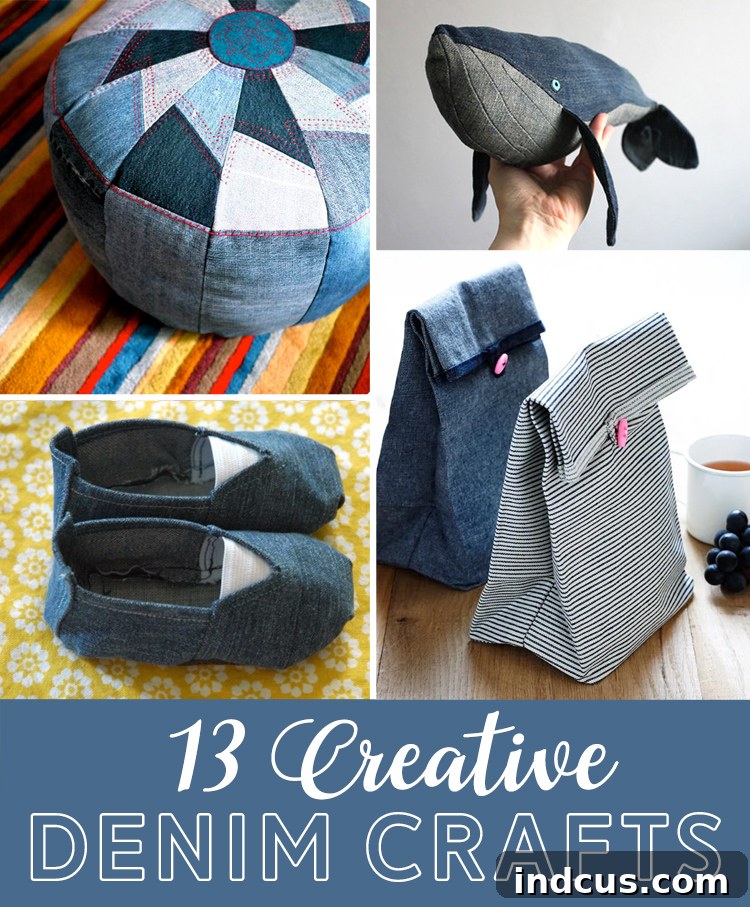 Creative crafts to make out of upcycled denim