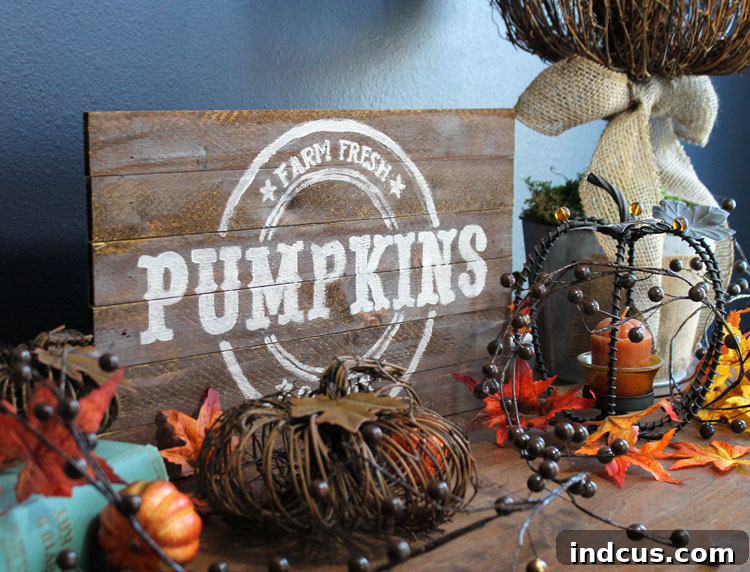 Blank wood sign waiting for a creative touch, perfect for DIY farmhouse decor