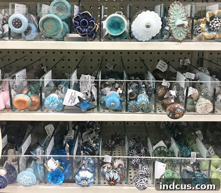 A stunning collection of decorative knobs and hardware at Hobby Lobby