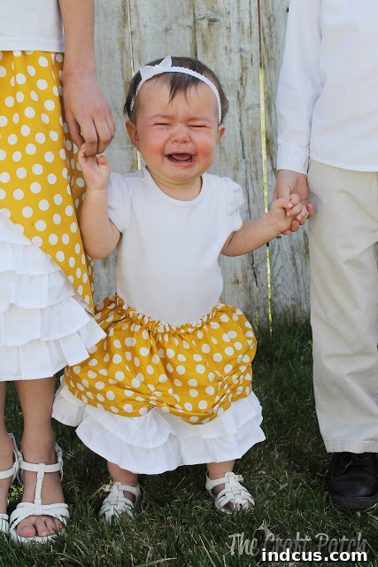 Adorable polka dot skirts sewn for Easter using Hobby Lobby fabric