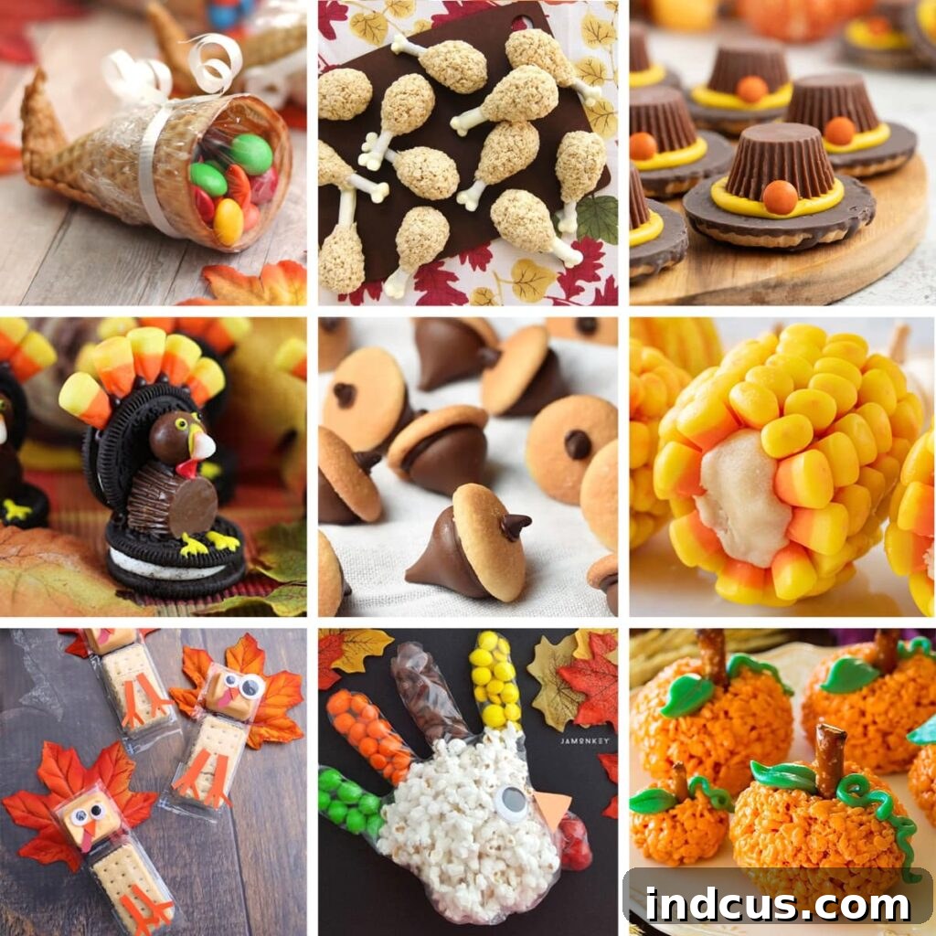 cute thanksgiving treat ideas - collection of various festive holiday desserts