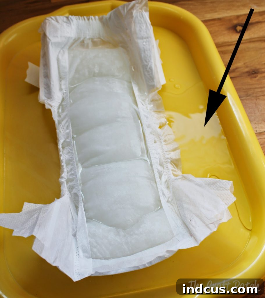 Diaper Showdown: Performance Tested 2 Parent's Choice Diaper absorbency test showing a major leak