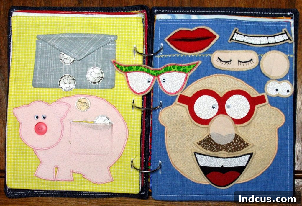 Handcrafted Sensory Play Book 4 quiet book paying tithing and felt faces pages