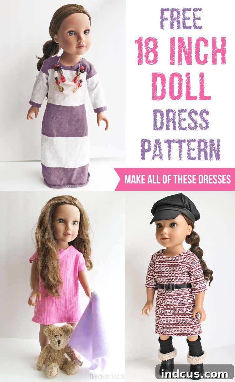 DIY American Girl Doll Knit Dress: Simple Pattern and Tutorial 4 18 inch doll american girl doll dress sewing pattern free
