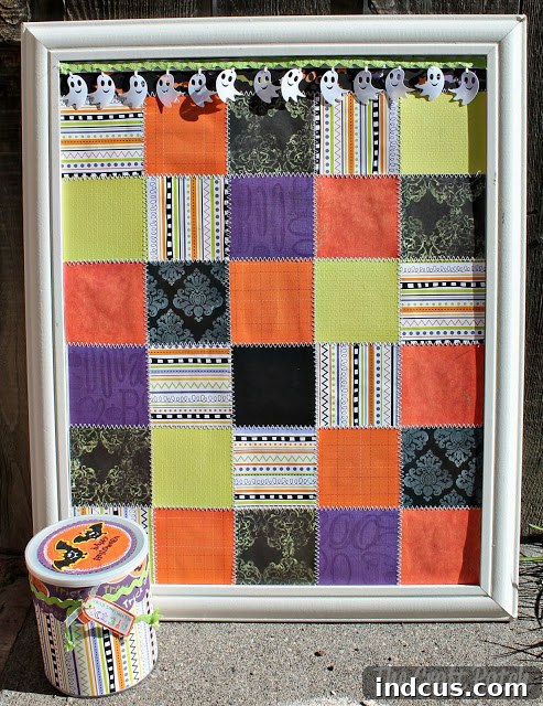 Countdown to Creepy 4 halloween countdown craft - detailed quilt effect background
