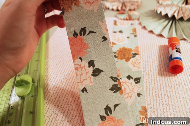 Detailed view of score lines in scrapbook paper, evenly spaced