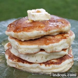 Perfectly golden, thick banana pancakes