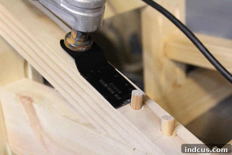 cut dowels flush