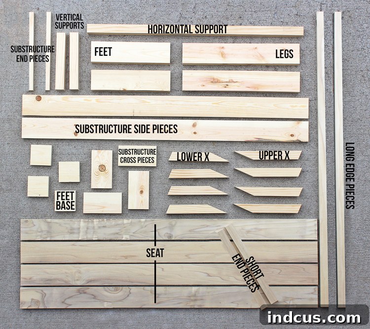 wood cut parts list