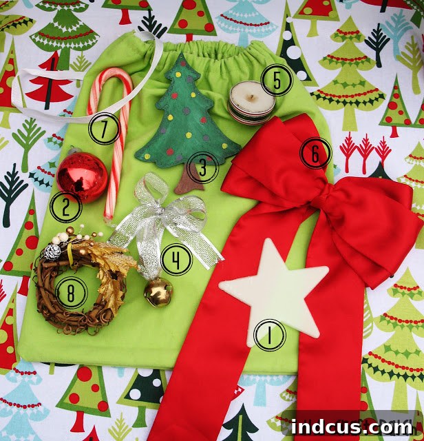Children learning the meaning of Christmas symbols with physical objects
