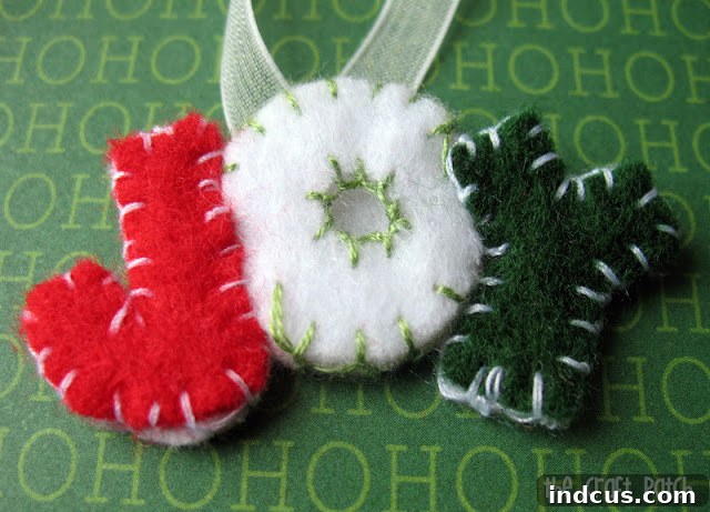 Cozy Felt Ornament Countdown 12 handmade JOY felt ornament