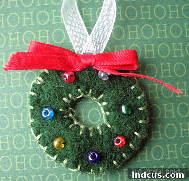 Cozy Felt Ornament Countdown 13 handmade felt wreath ornament
