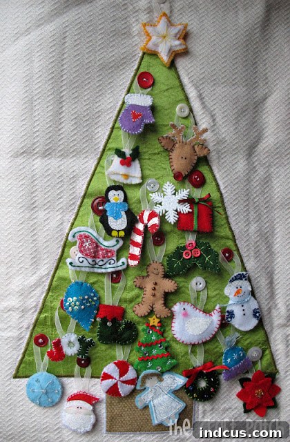 Cozy Felt Ornament Countdown 14 handmade advent calendar with felt ornaments
