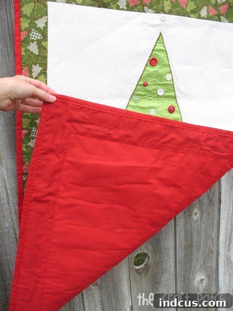 Cozy Felt Ornament Countdown 7 back of quilted wall hanging advent calendar