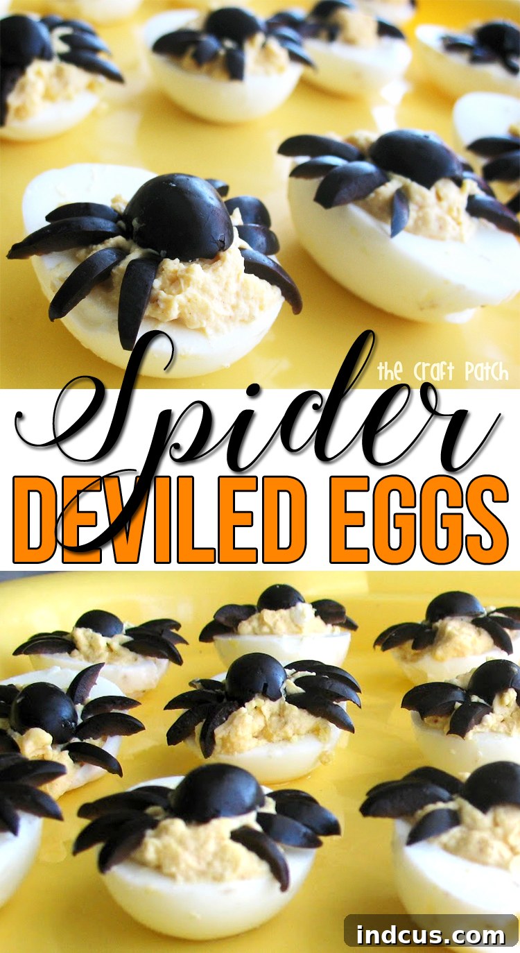 Ghoulish Gourmet Gathering 9 assortment of halloween food including spider deviled eggs and candy pretzel bones