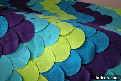 Finished mermaid tail DIY quilt project