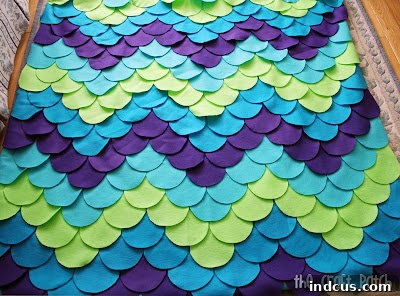 Unique DIY blanket idea with felt scales