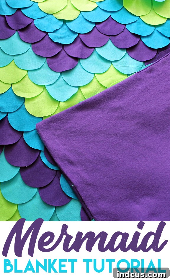 DIY mermaid blanket tutorial final image