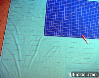 Draw straight lines on backing fabric for felt scale placement