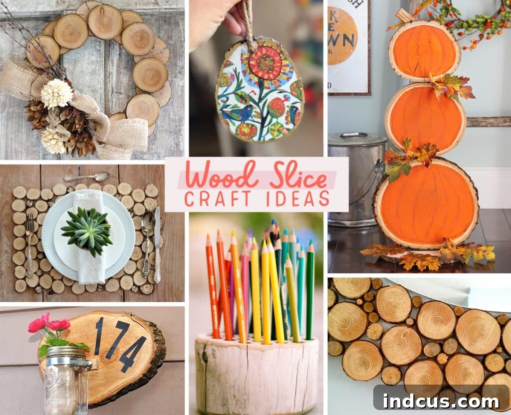 Inspiring Wood Slice Creations 2 Diverse wood slice craft ideas for home decor and gifts