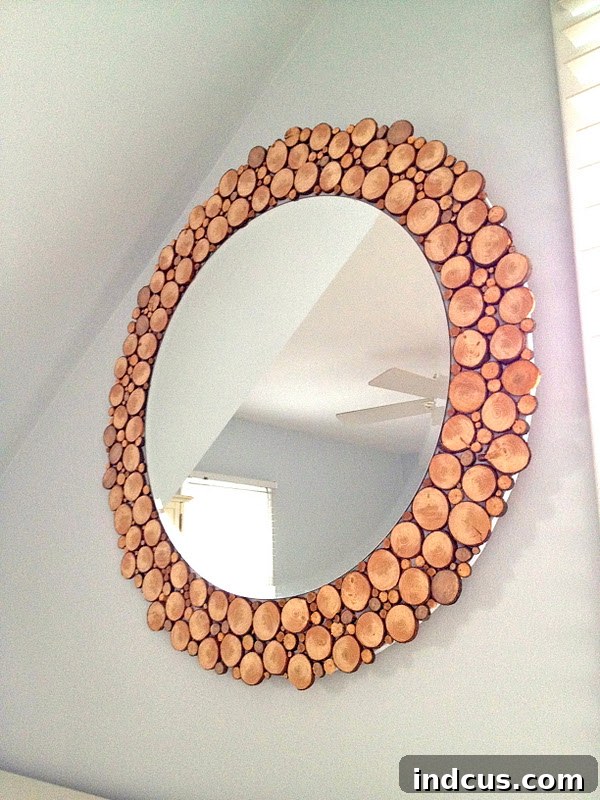 Inspiring Wood Slice Creations 12 diy wood slice mirror