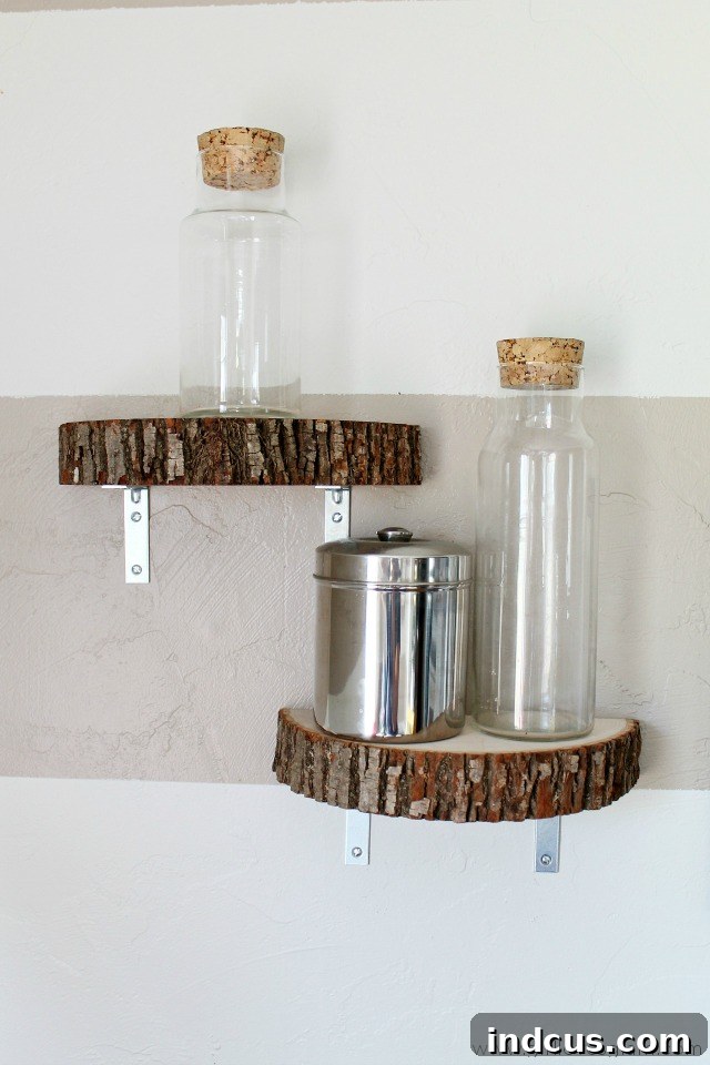 Inspiring Wood Slice Creations 13 wood slice wall shelves