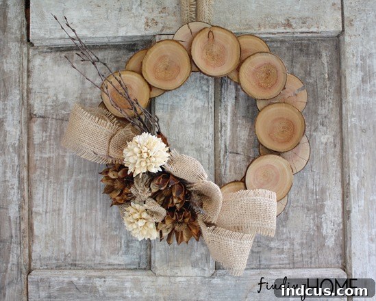Inspiring Wood Slice Creations 16 diy mini wood slice wreath