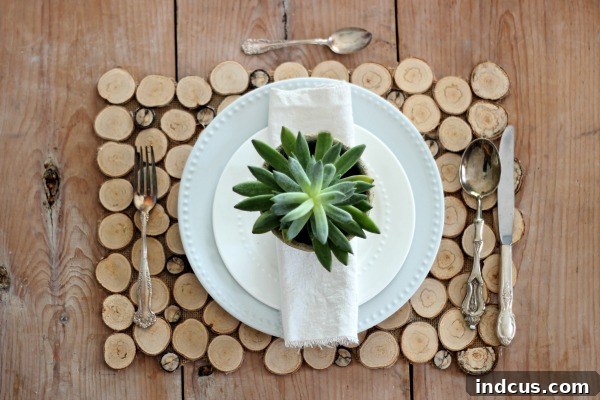 Inspiring Wood Slice Creations 5 diy wood slice placemat