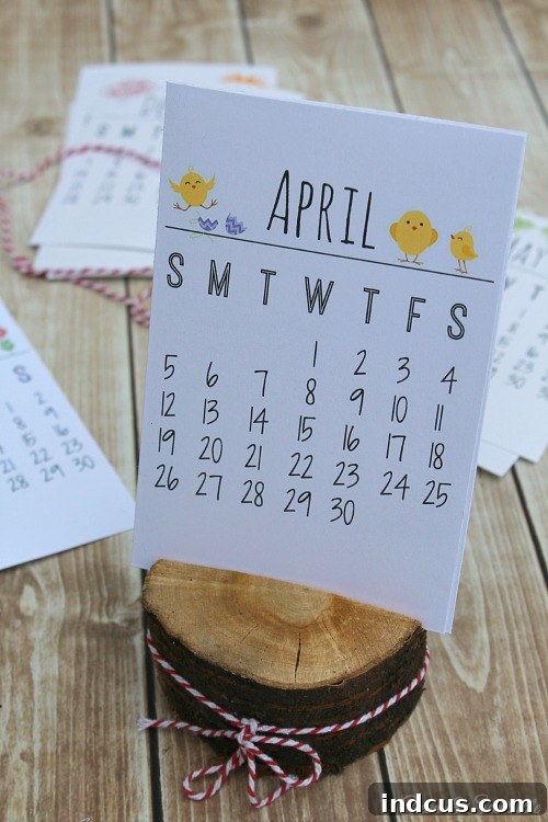 Inspiring Wood Slice Creations 6 wood slice calendar display holder
