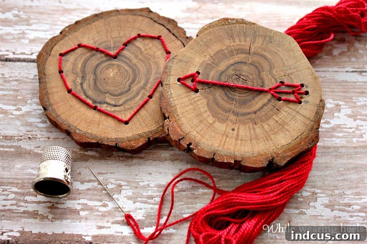 Inspiring Wood Slice Creations 7 diy embroidered wood slice