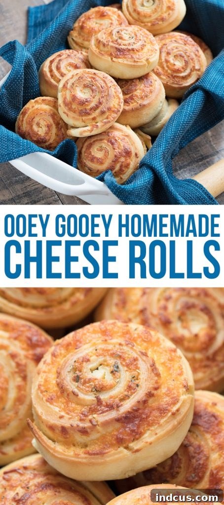 Soft homemade bread dough made from scratch is stuffed with ooey gooey cheese and savory spices to create these delicious homemade cheese rolls. Pair with a bowl of hearty soup and you've got the perfect comfort food meal! The best cheese roll recipe.