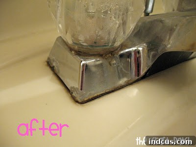 homemade faucet cleaner test after