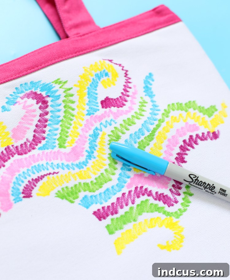 Coloring Fabric with Sharpie Markers for Tote Bag Design
