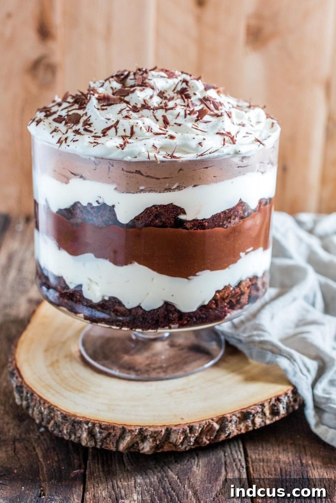 Classic Brownie Trifle, a basic and essential chocolate trifle recipe