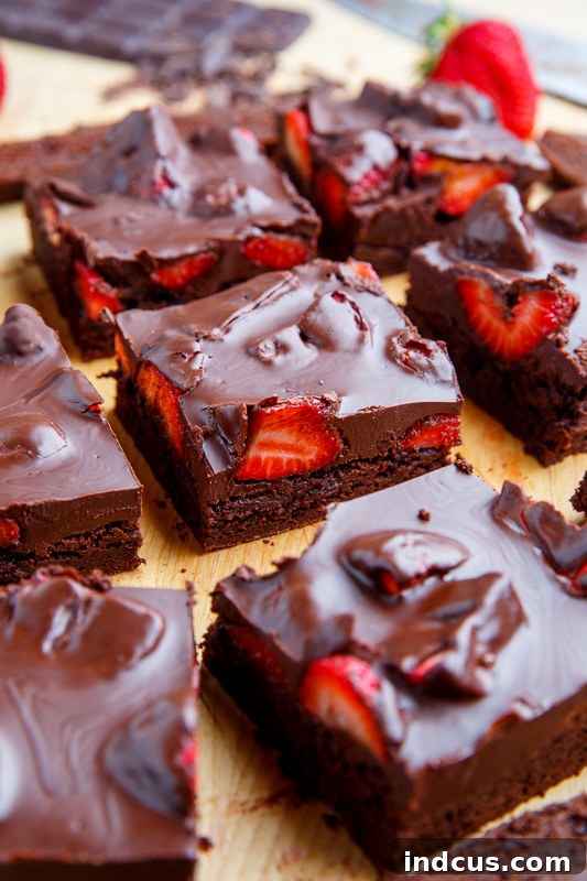 Chocolate Covered Strawberry Brownies