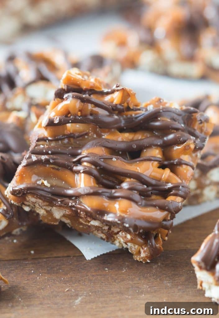 Easy No-Bake Chocolate Caramel Pretzel Bars