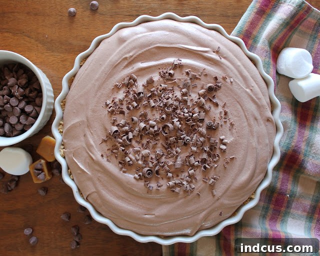 Dreamy Decadent Caramel Chocolate Pie