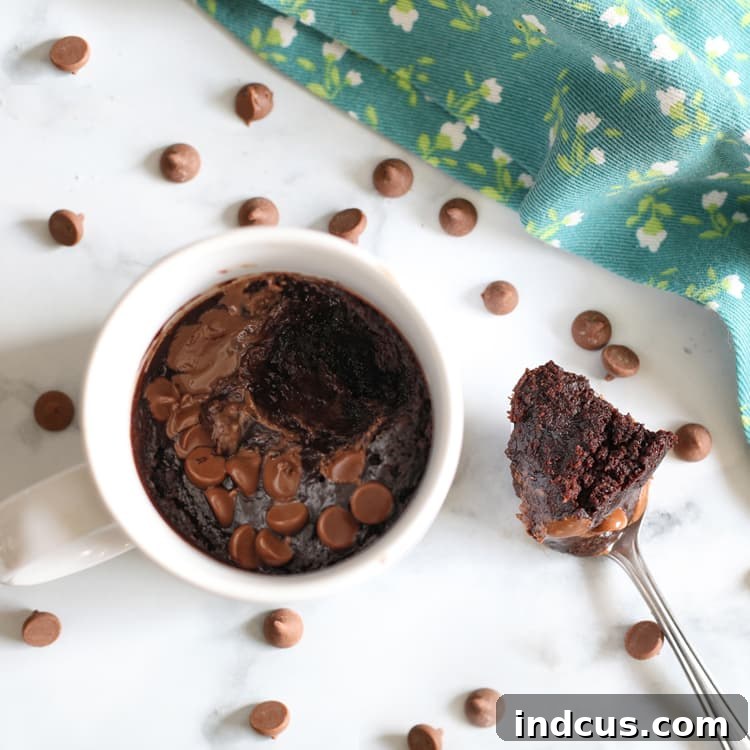 Quick and easy single-serve chocolate mug cake