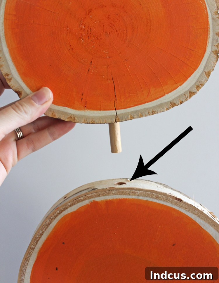 Drilling and Dowel Assembly for Stacked Wood Rounds