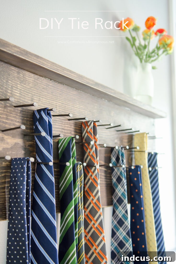 DIY Tie Rack for an organized Dad
