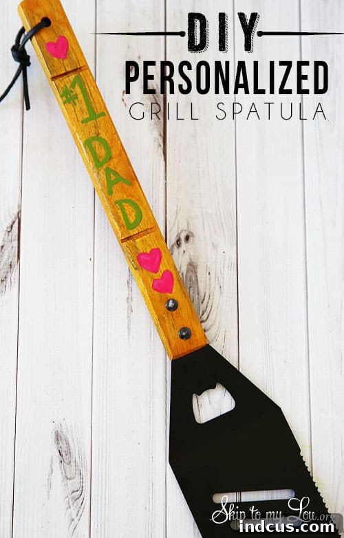Personalized Grill Spatula painted by kids