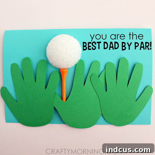 Handprint Golfer Father's Day Card for kids