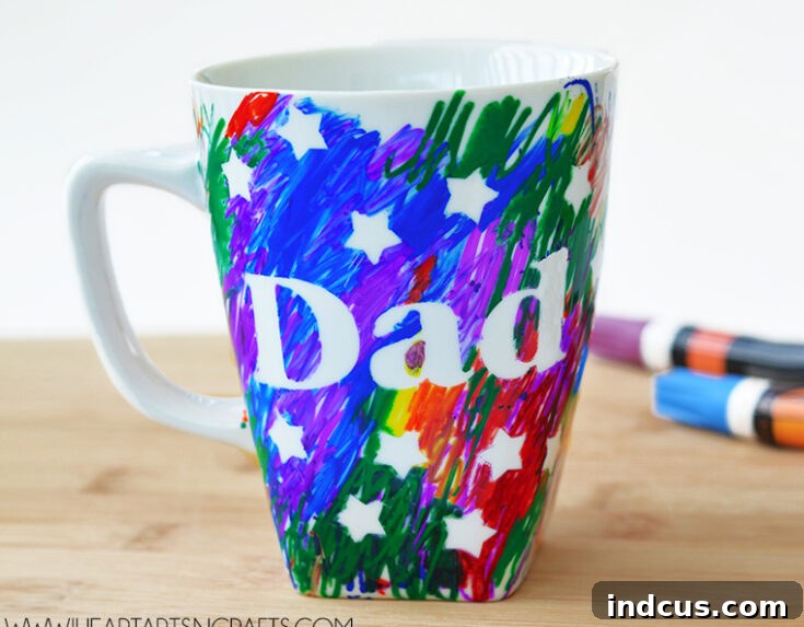 Easy Father's Day Sharpie Mug Kids Craft