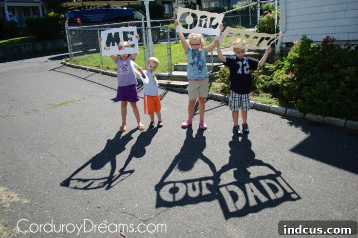 Creative Father's Day photo idea for kids