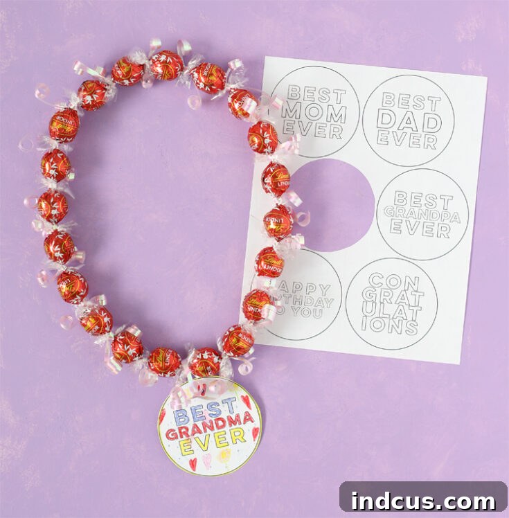 DIY Candy Lei with Best Dad Ever tags